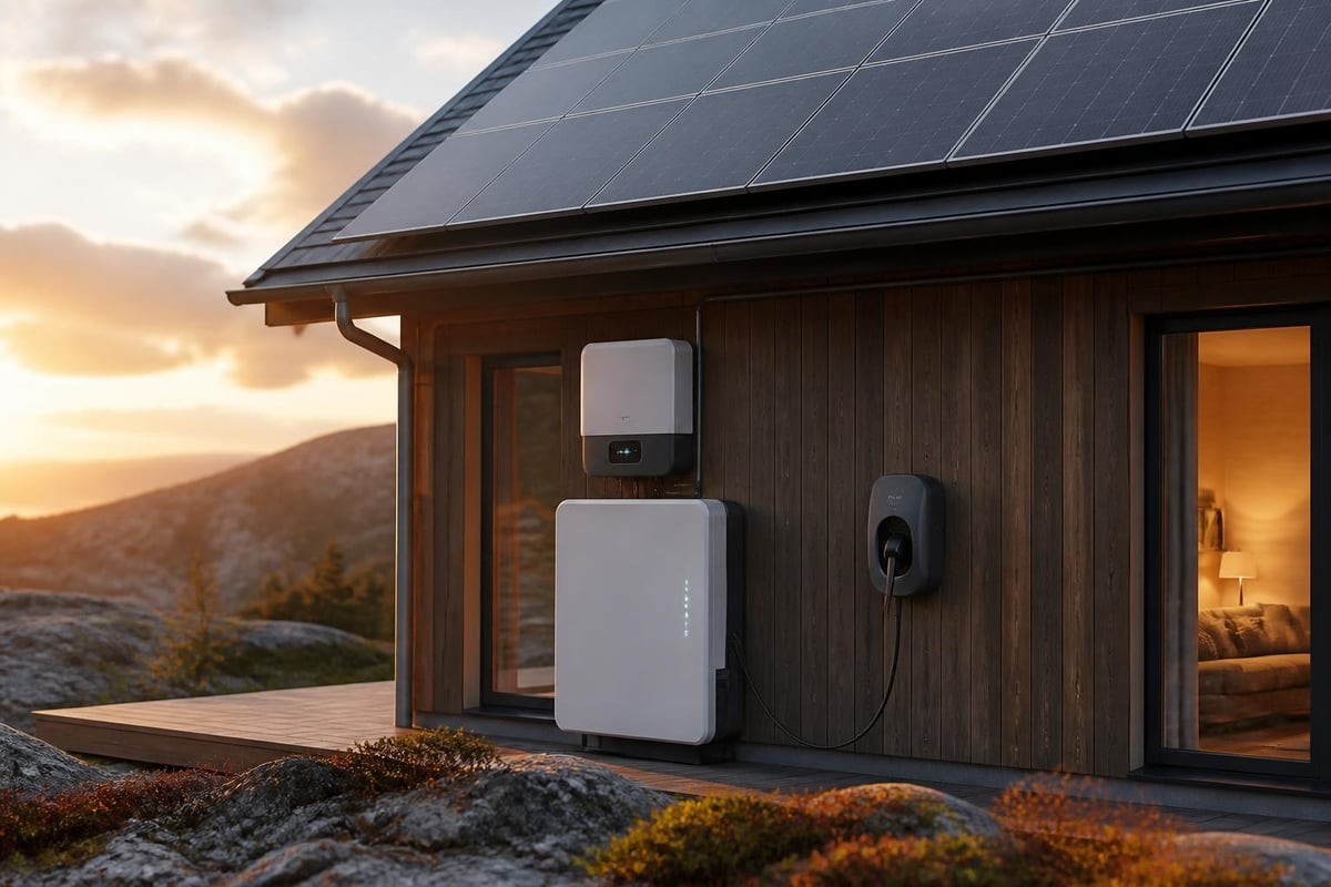 Solcellesystem med batteri