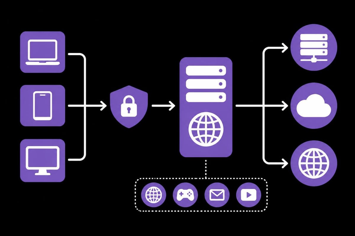 SOCKS5 proxy routing process