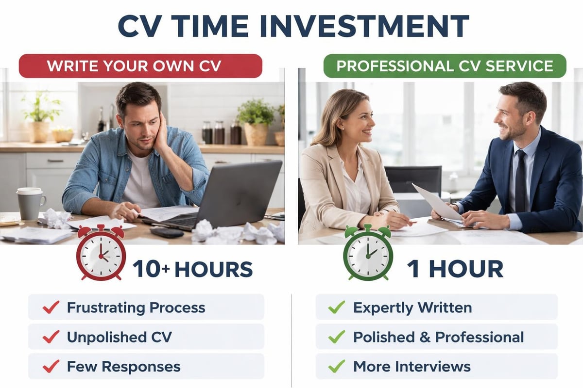 Professional CV Writers UK: Expert Guide 2026 3 CV writing time comparison
