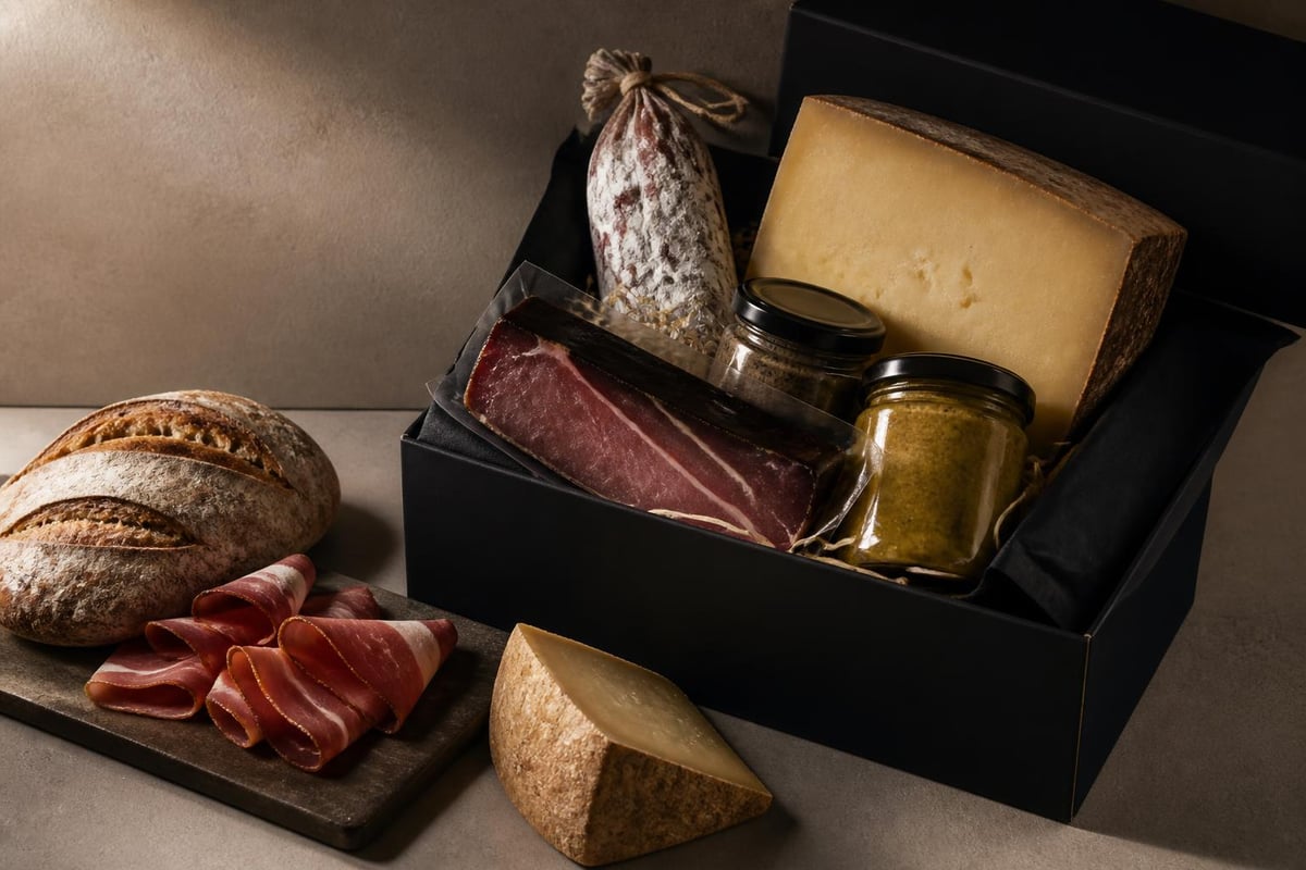 Geschenkbox mit regionalen Spezialitäten