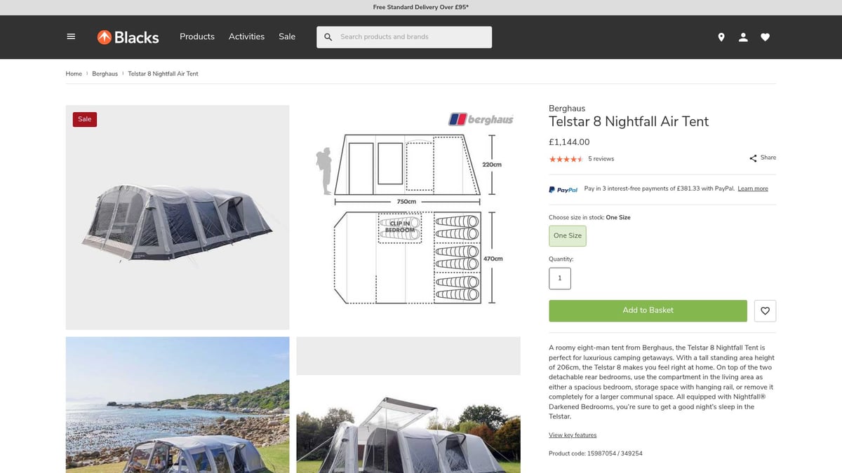 Top 8 Tents Camping Tents for Outdoor Adventures 2025 - Berghaus Telstar 8 Nightfall Air Tent