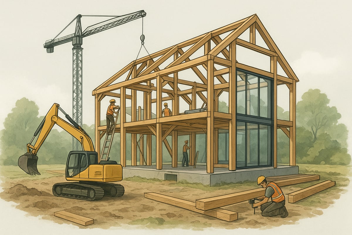 Step-by-Step Build Process for Hybrid Timber Frame Homes
