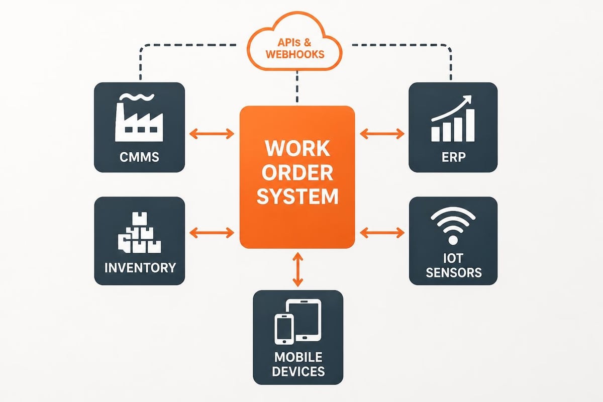 Work Order Management Software: Complete 2026 Guide Integration architecture diagram