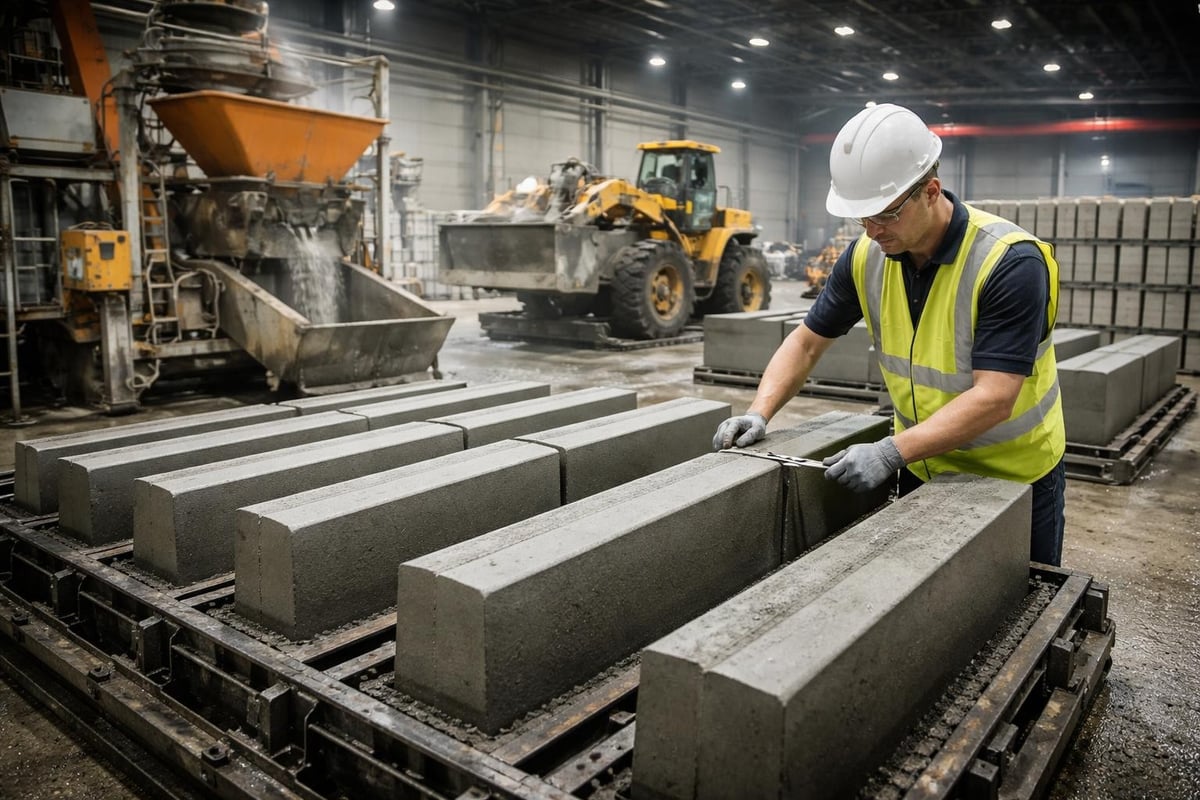 Precast kerbing manufacturing process
