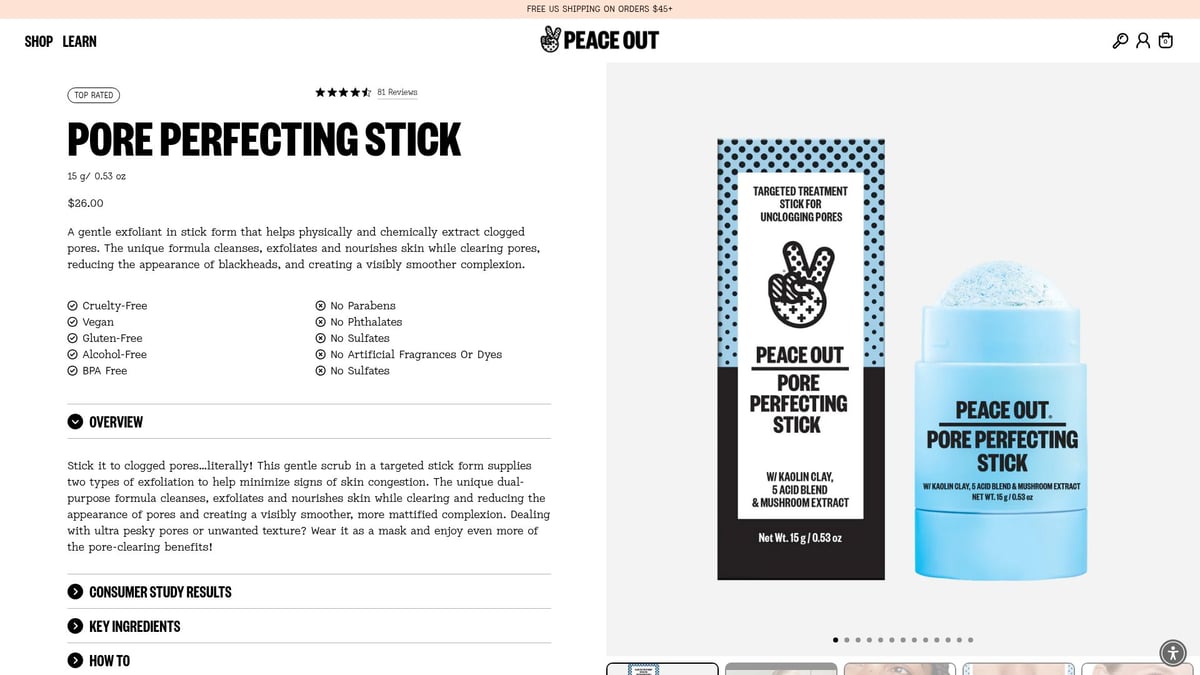 Top 10 Skin Products You Need to Try in 2026 - Peace Out AHA Pore & Blackhead Exfoliator Multitasking Treatment Stick