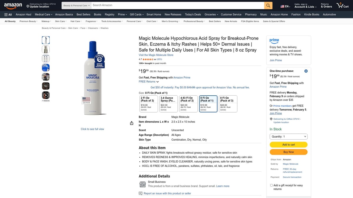 Top 10 Skin Products You Need to Try in 2026 - Magic Molecule Hypochlorous Acid Spray