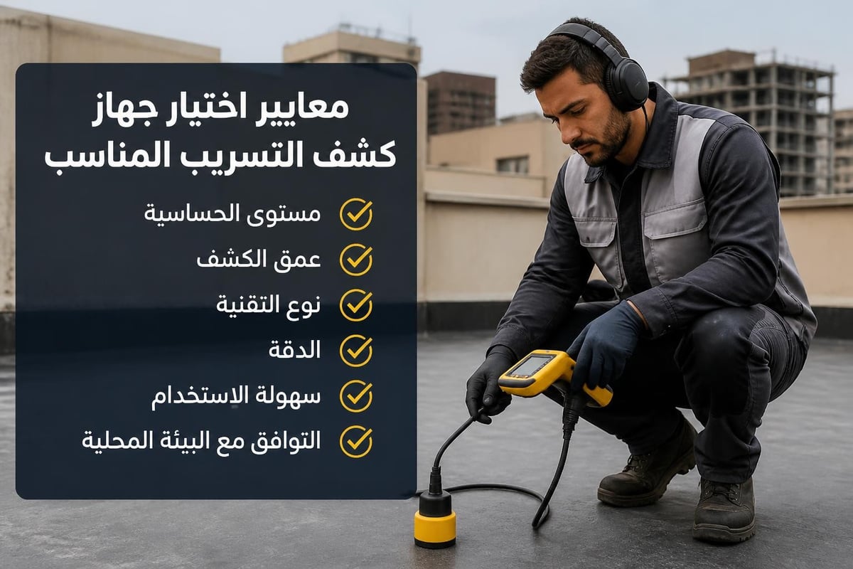 معايير اختيار جهاز كشف التسريب المناسب