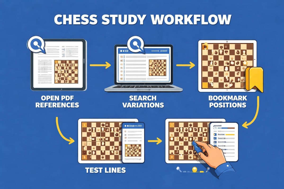 Digital chess study workflow
