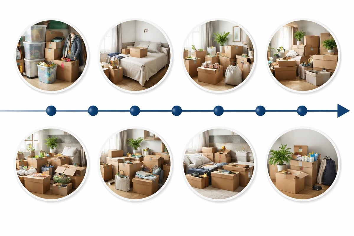 Packing timeline phases