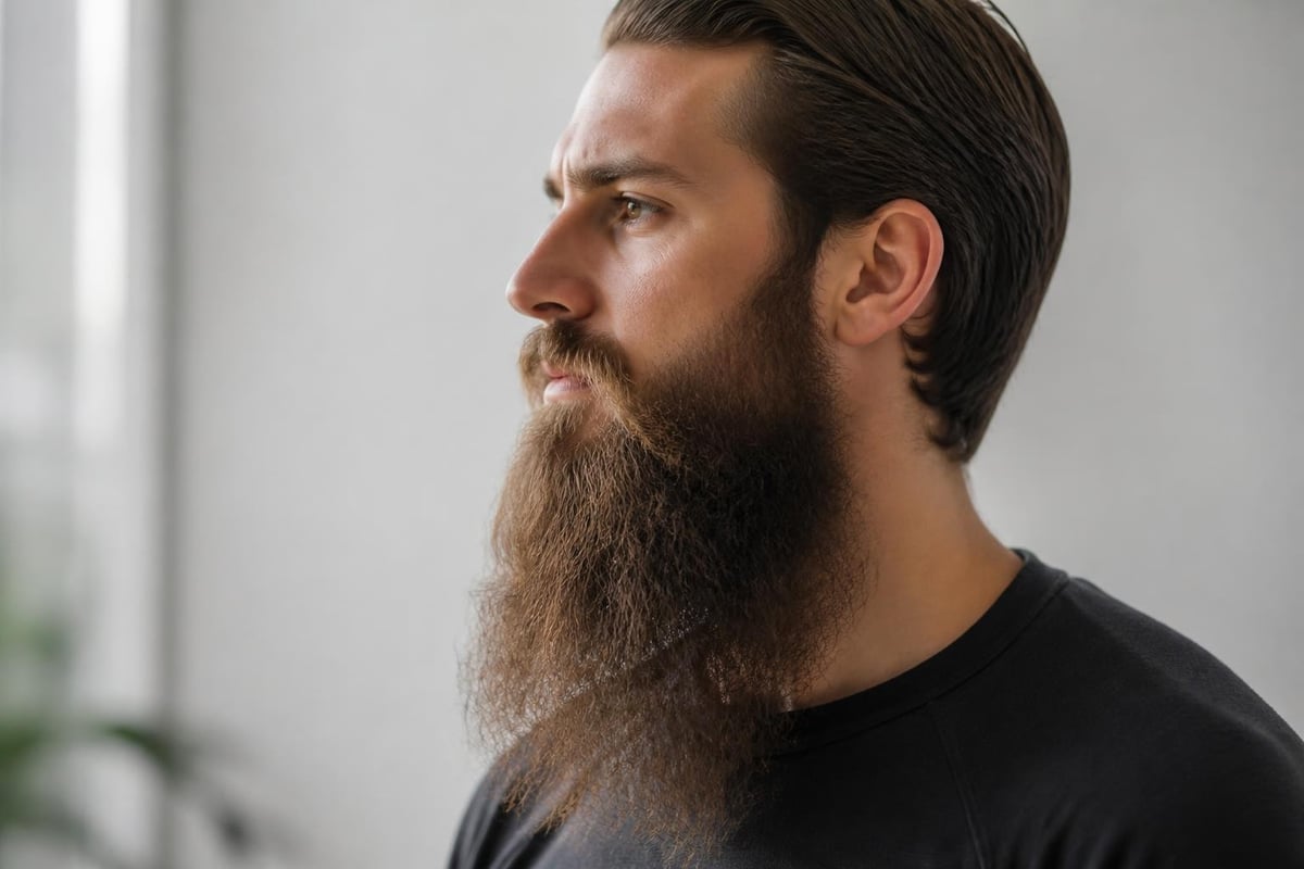 Sebum distribution in short versus long beards