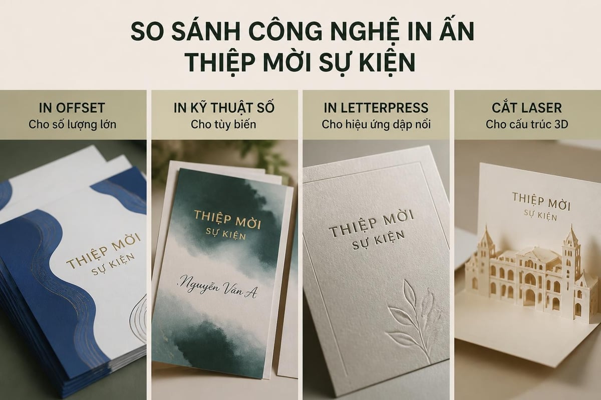 So sánh công nghệ in thiệp