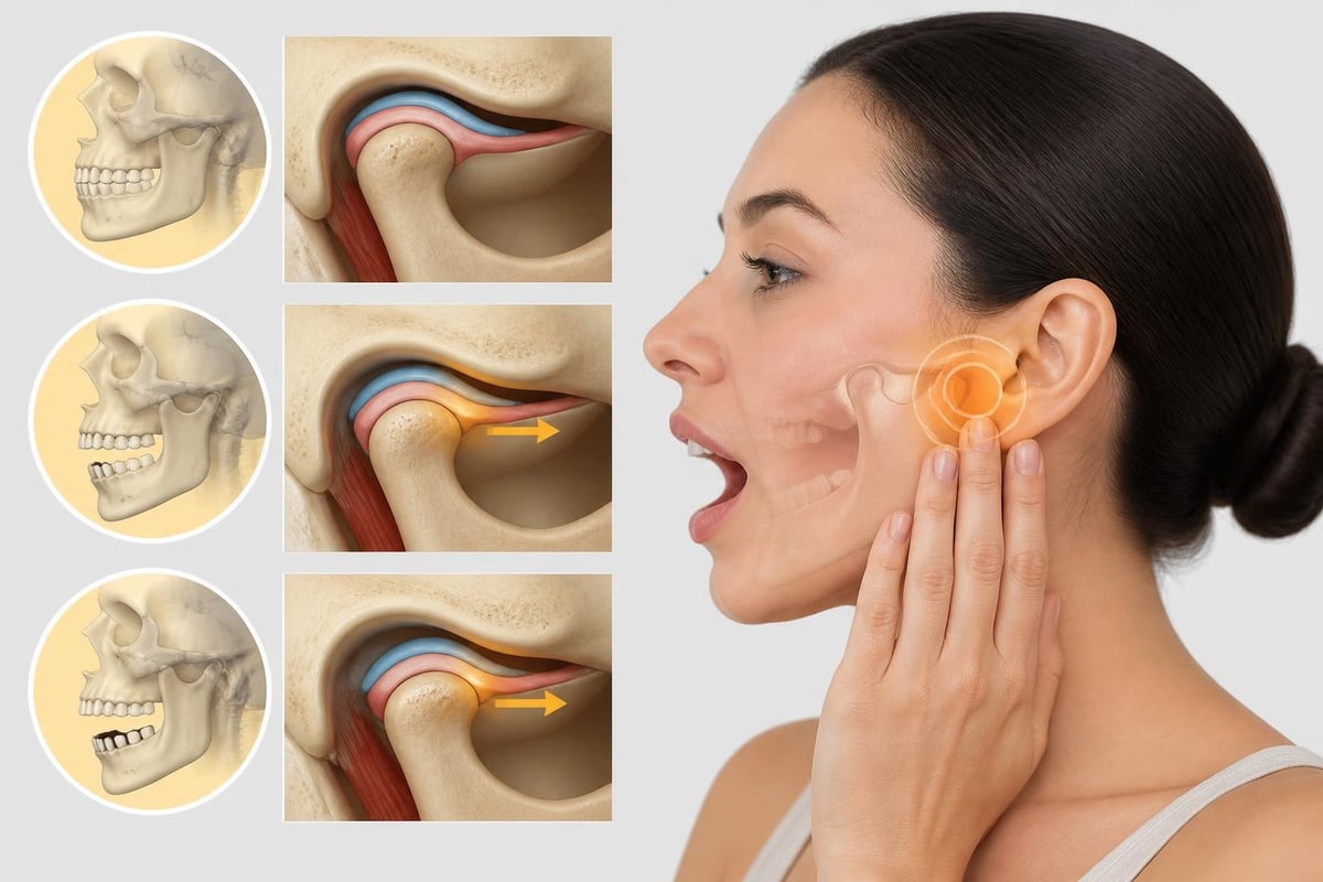 TMJ disc displacement mechanism
