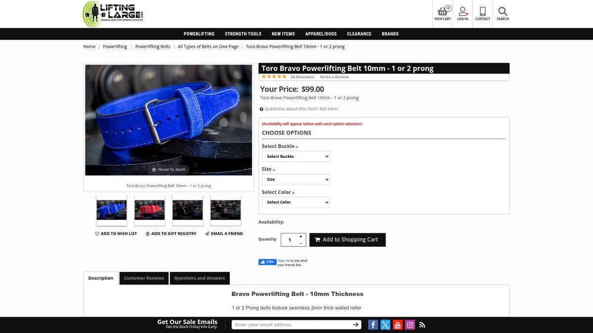 Top 7 IPF Approved Belts for Powerlifters in 2026 - Toro Bravo Powerlifting Belt 10mm - Single or Double Prong