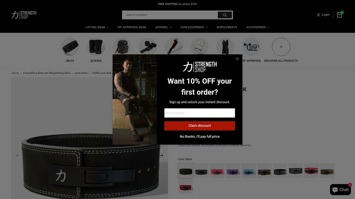 Top 7 IPF Approved Belts for Powerlifters in 2026 - Strength Shop 10MM Lever Belt - Black