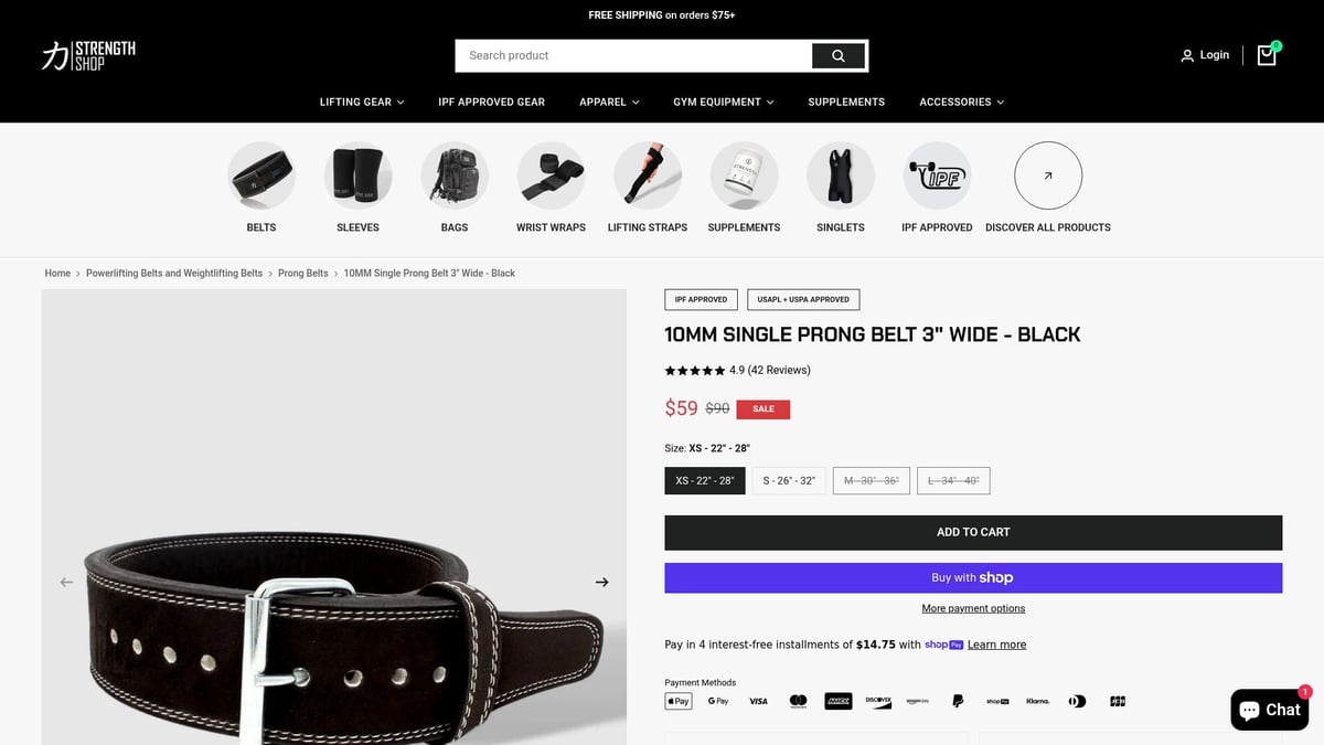 Top 7 IPF Approved Belts for Powerlifters in 2026 - Strength Shop 10MM Single Prong Belt 3