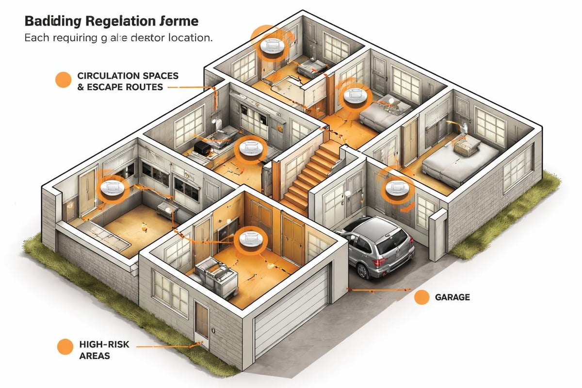 Regulatory zones requiring smoke detection
