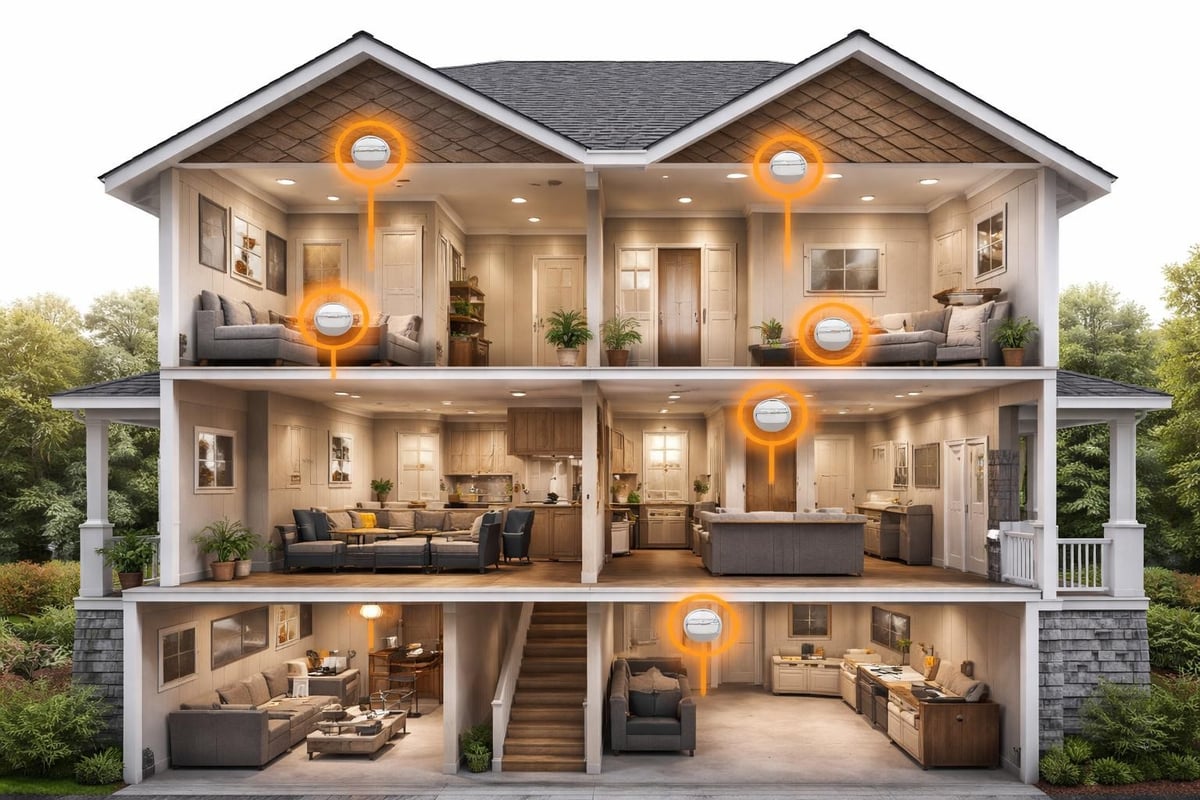 Residential smoke detector coverage