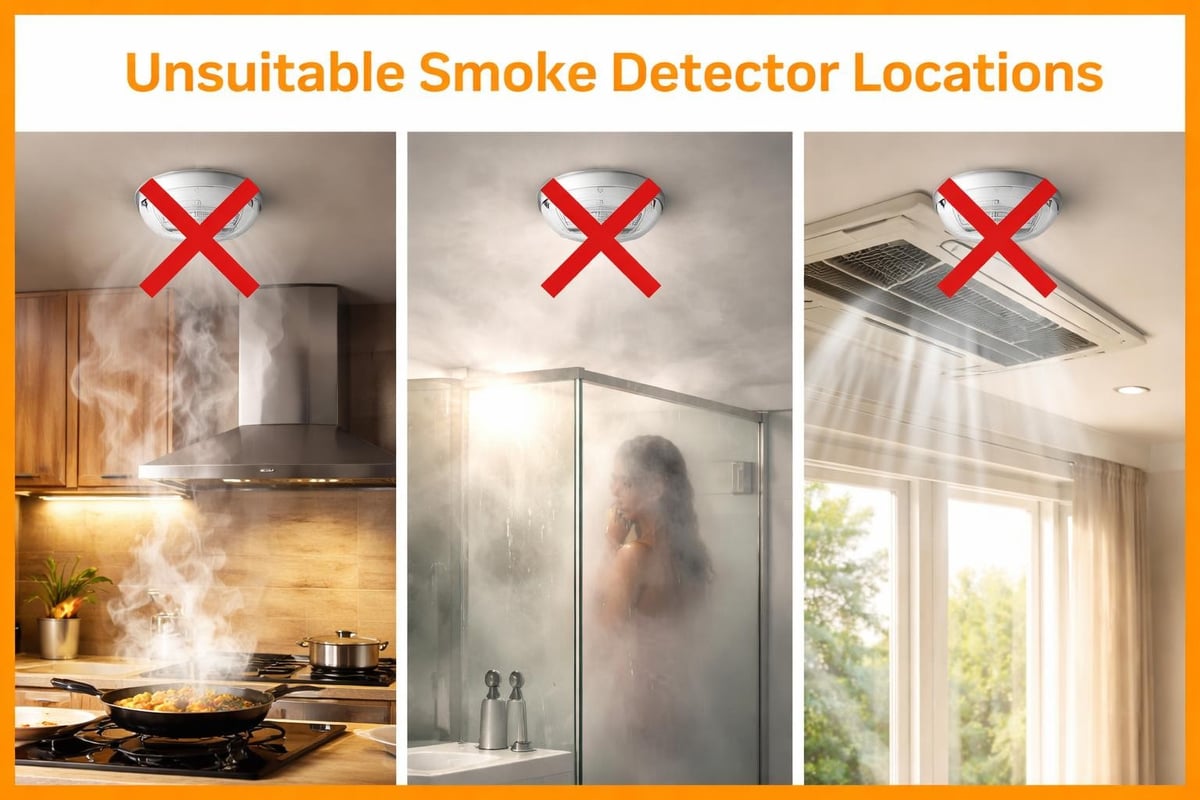 Problem locations for smoke detectors