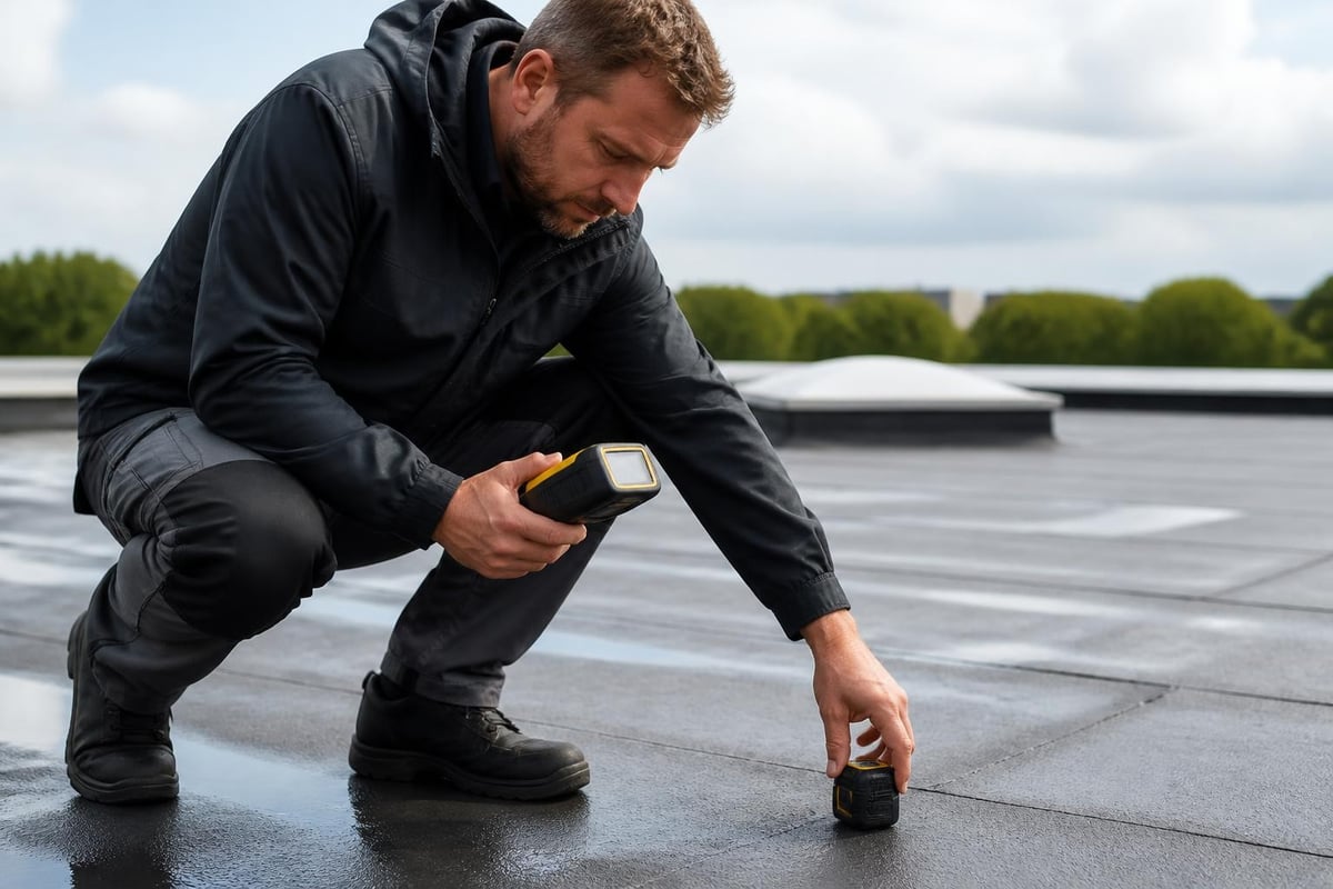 Flat roof leak detection