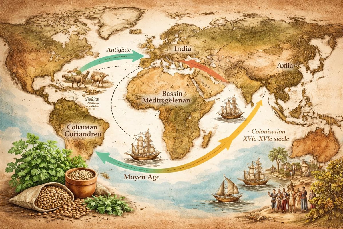 Distribution historique de la coriandre