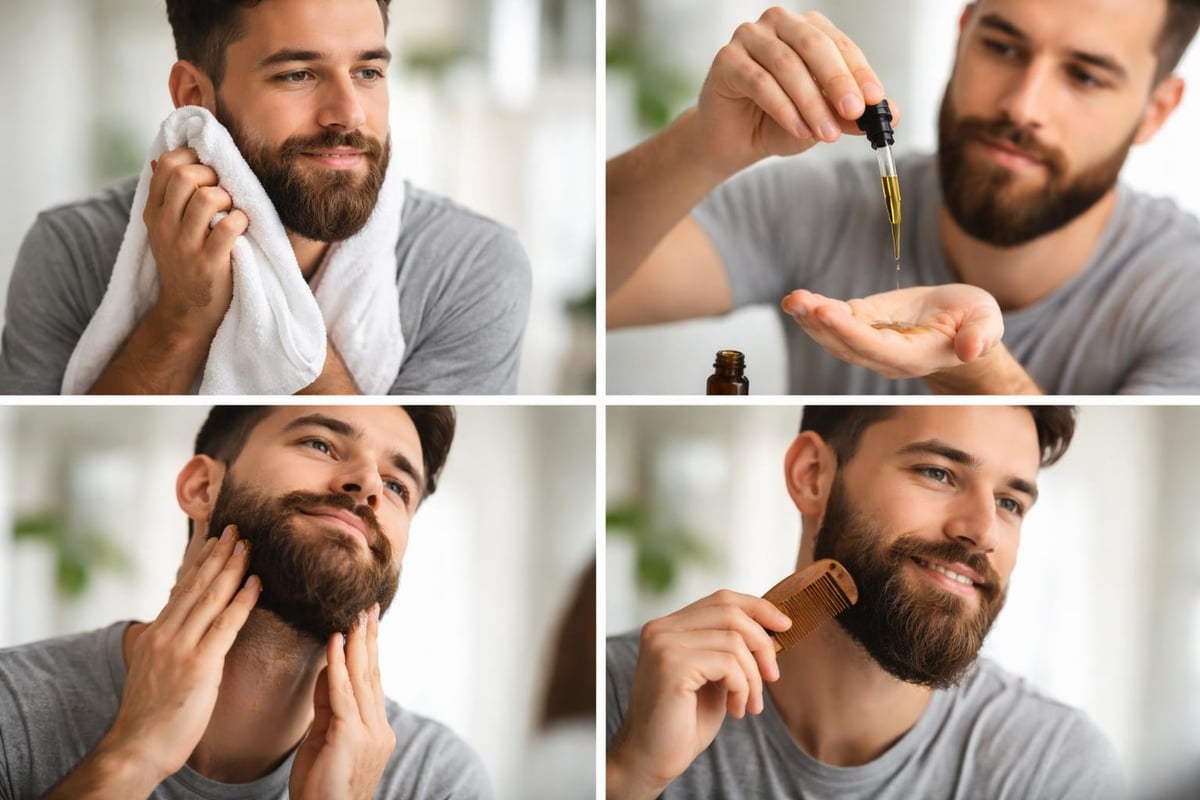 Beard oil application technique