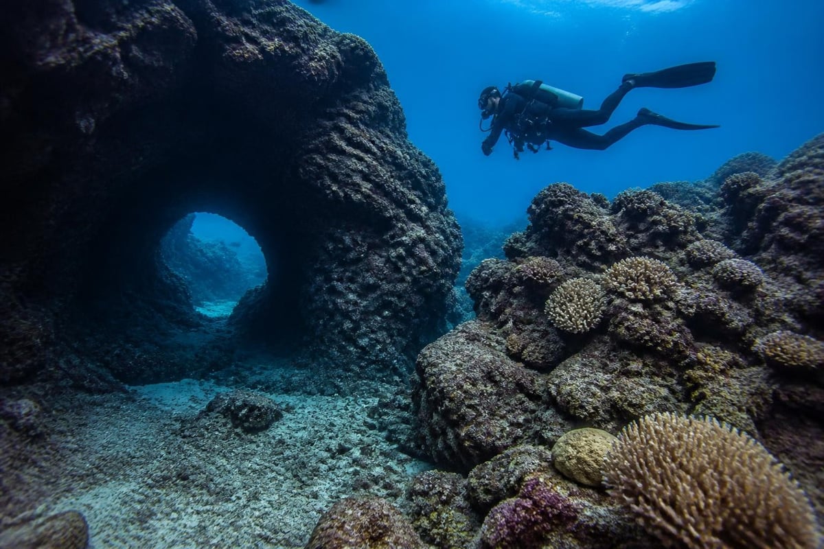 Volcanic reef formations
