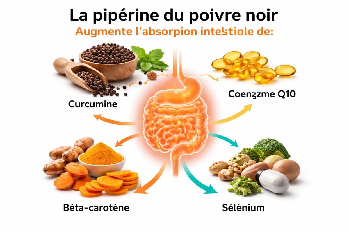 Pipérine et biodisponibilité