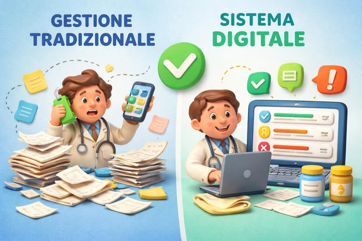 Flusso caotico comunicazioni studio medico