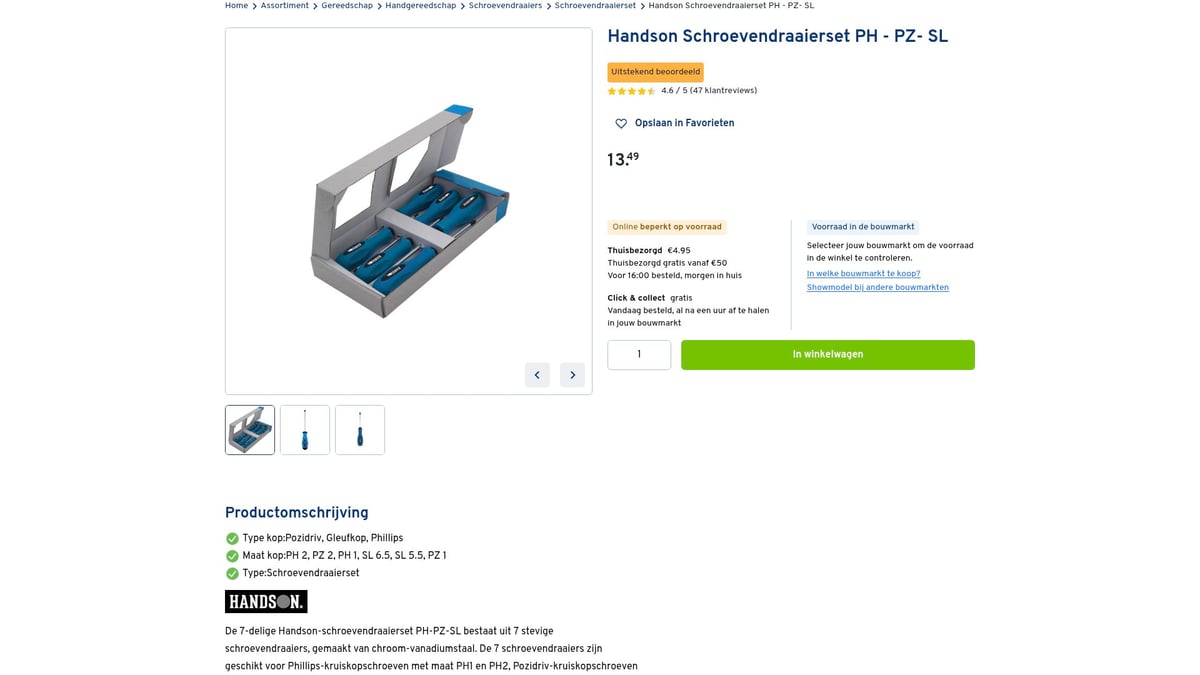 7 Beste Schroevendraaierset Opties Voor 2026 - Handson Schroevendraaierset PH - PZ - SL (7-delig)
