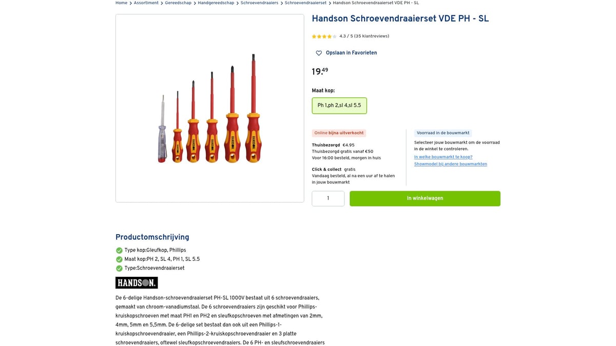 7 Beste Schroevendraaierset Opties Voor 2026 - Handson Schroevendraaierset VDE PH-SL (6-delig)
