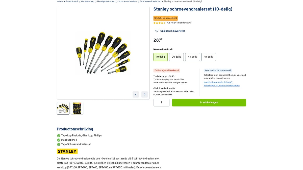 7 Beste Schroevendraaierset Opties Voor 2026 - Stanley schroevendraaierset (10-delig)