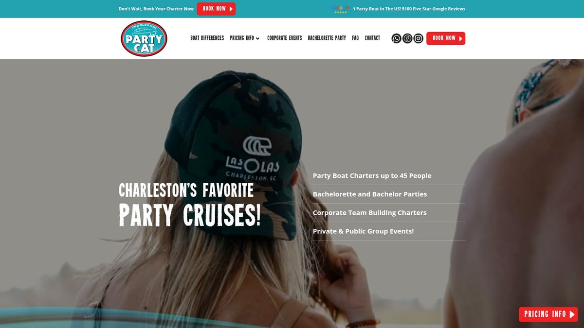 7 Essential Sunset Booze Cruise Charleston SC Experiences 2025 - Charleston Party Cat – Public Booze Cruise with DJ & Dance Floor