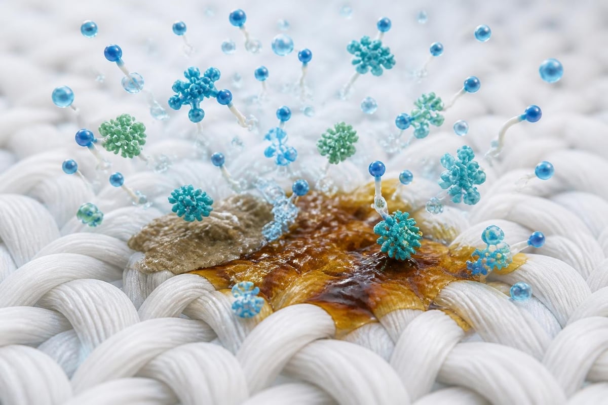 Free and clear detergent cleaning process