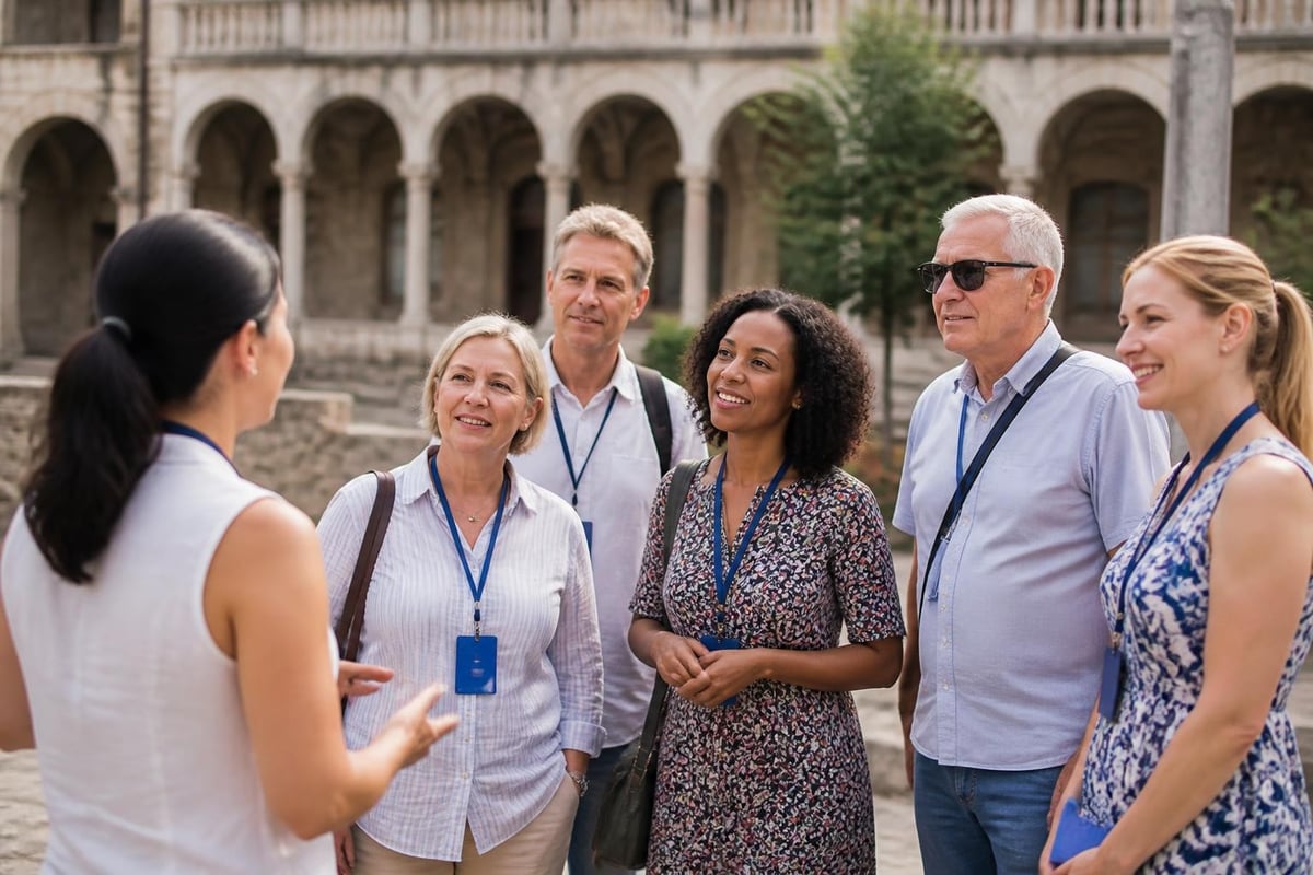 Small group tour interaction