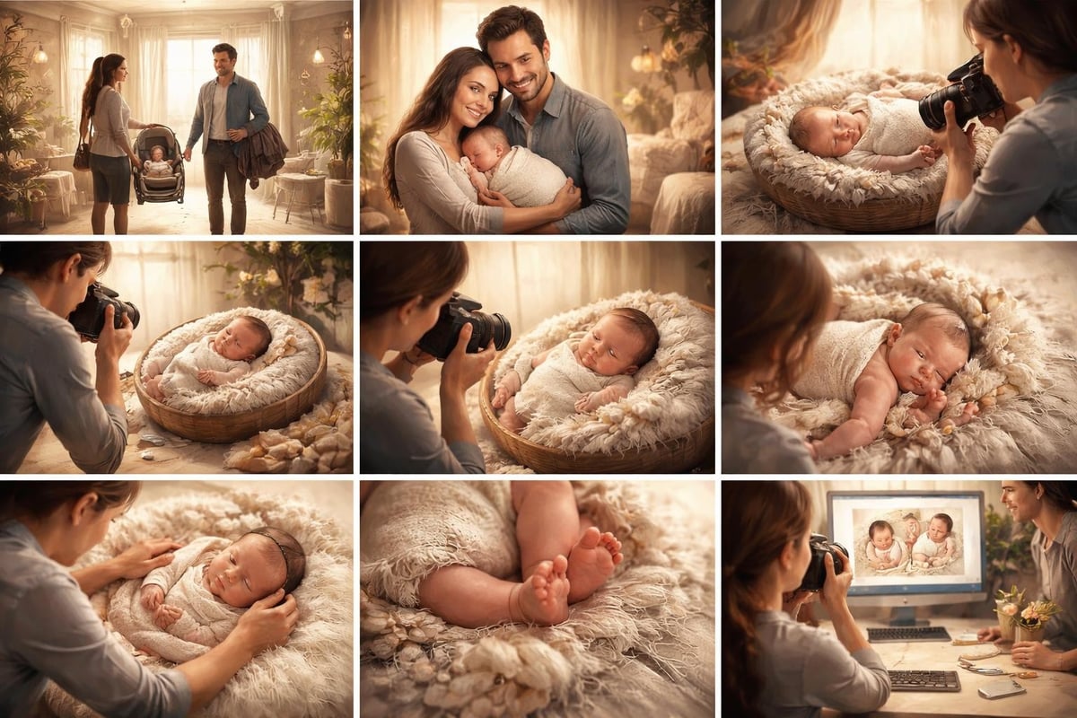 Professional newborn session flow