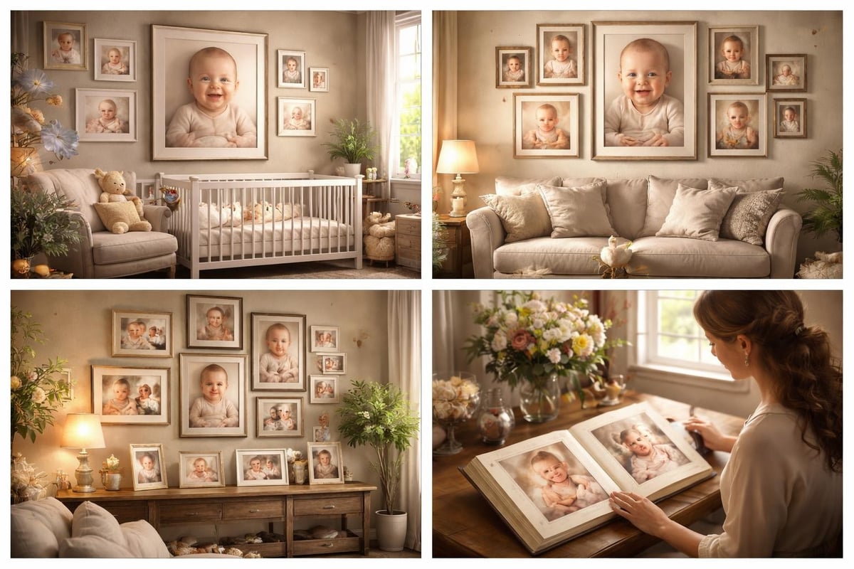 Newborn photo display ideas