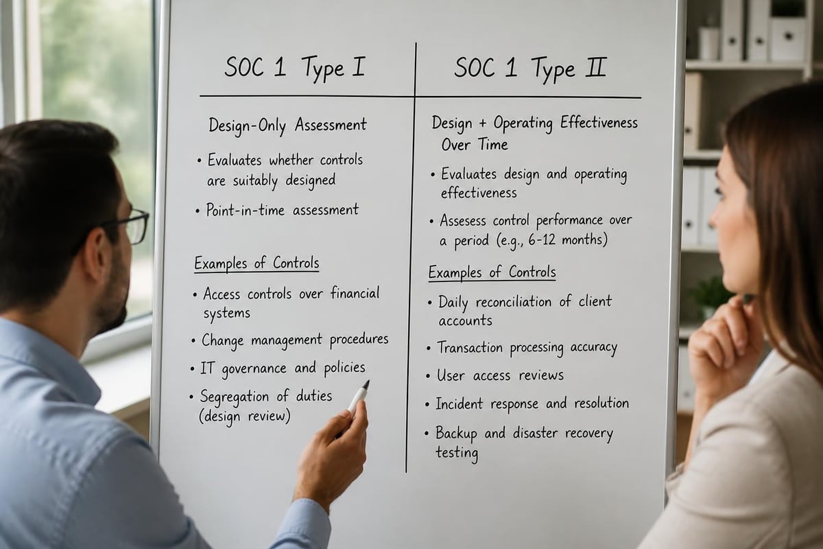 SOC 1 Type I versus Type II comparison