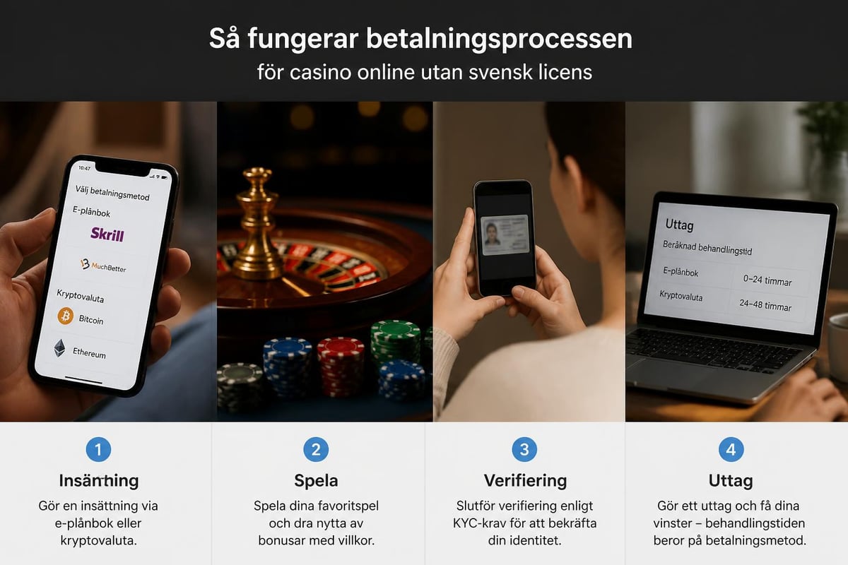 Casino Online Utan Svensk Licens 2026: Guide & Fakta 3 Betalningsflöde på utländska casinon