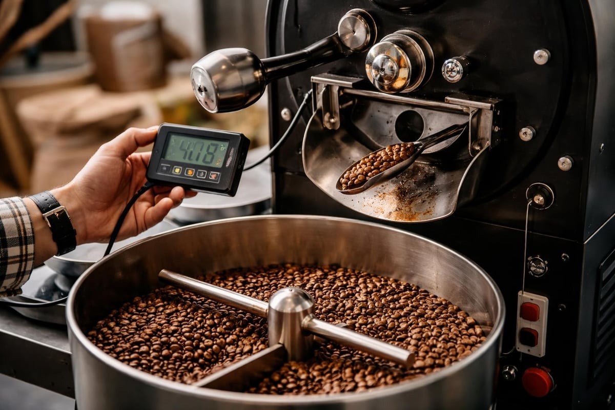 Small-batch coffee roasting process