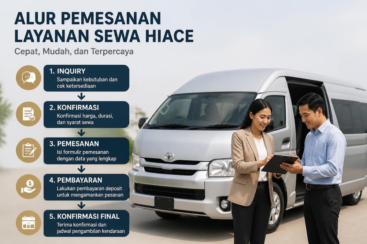 Proses booking rental Hiace