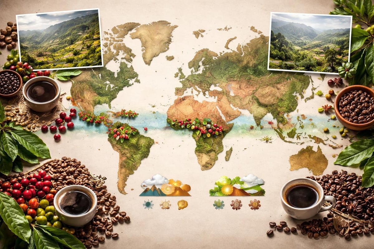 Régions productrices de café