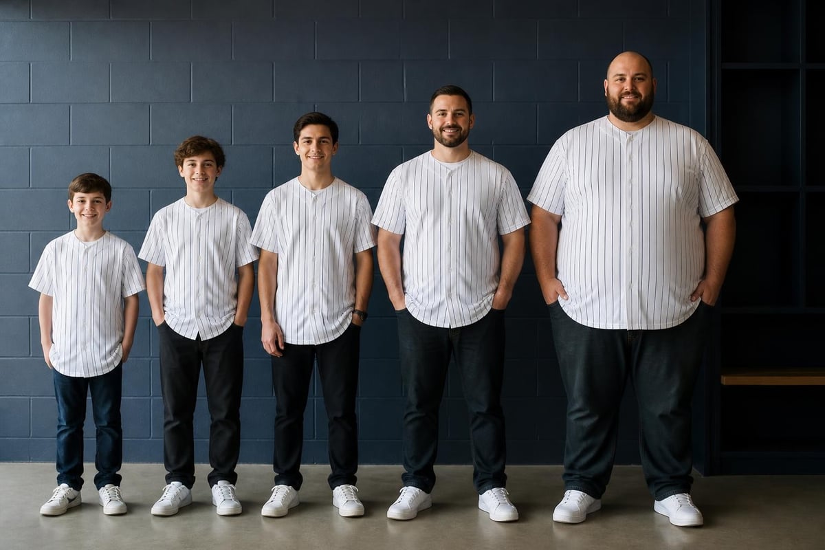Yankees jersey sizing options