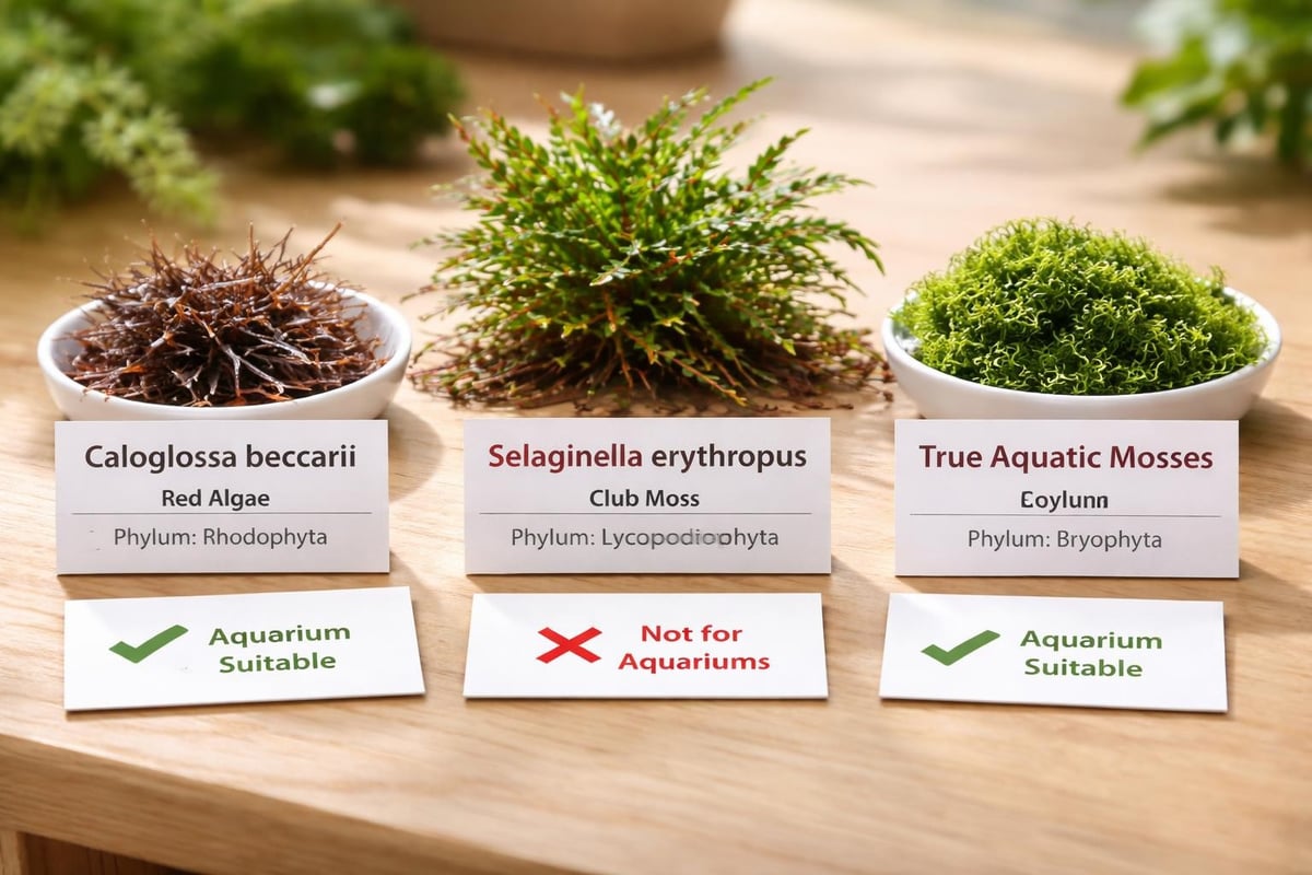 Red moss species comparison