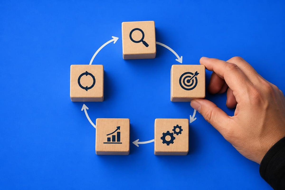 Professional SEO marketing process diagram