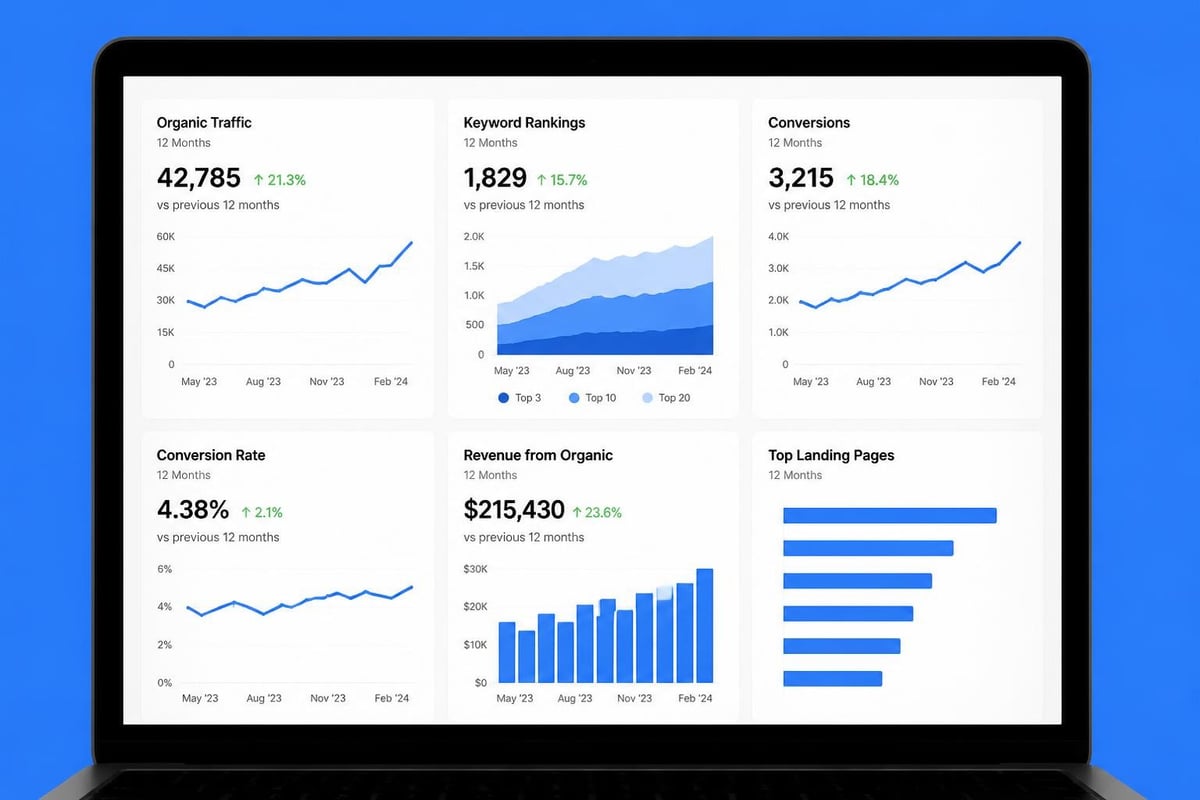 SEO performance dashboard