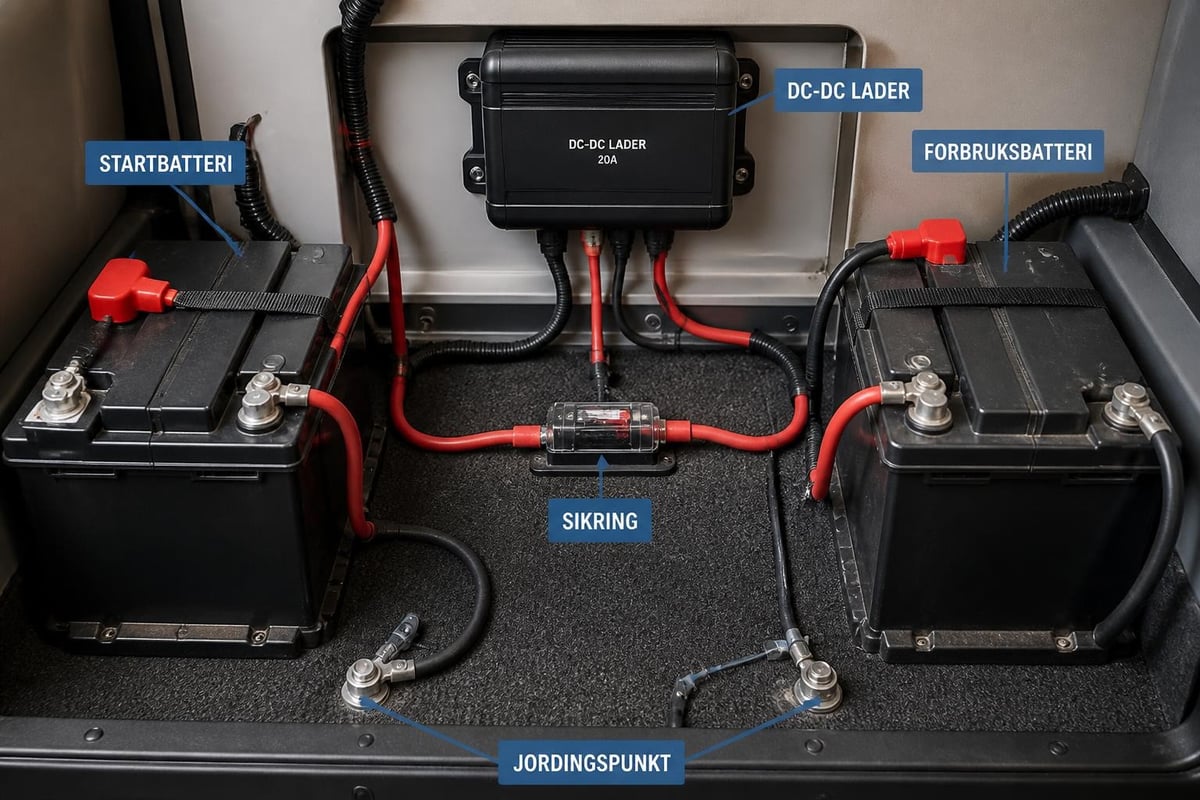 DC lader installasjon komponenter