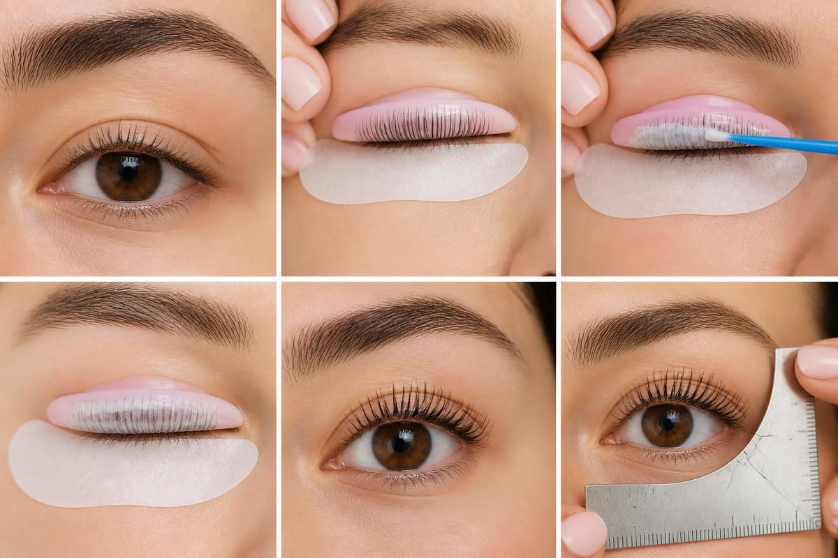 Lash Curl Guide: Types, Techniques & Best Practices 2026 3 Lash lift process stages