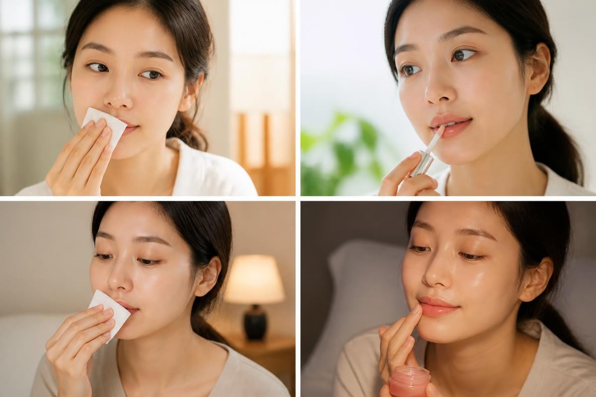 Morning and evening lip care routine
