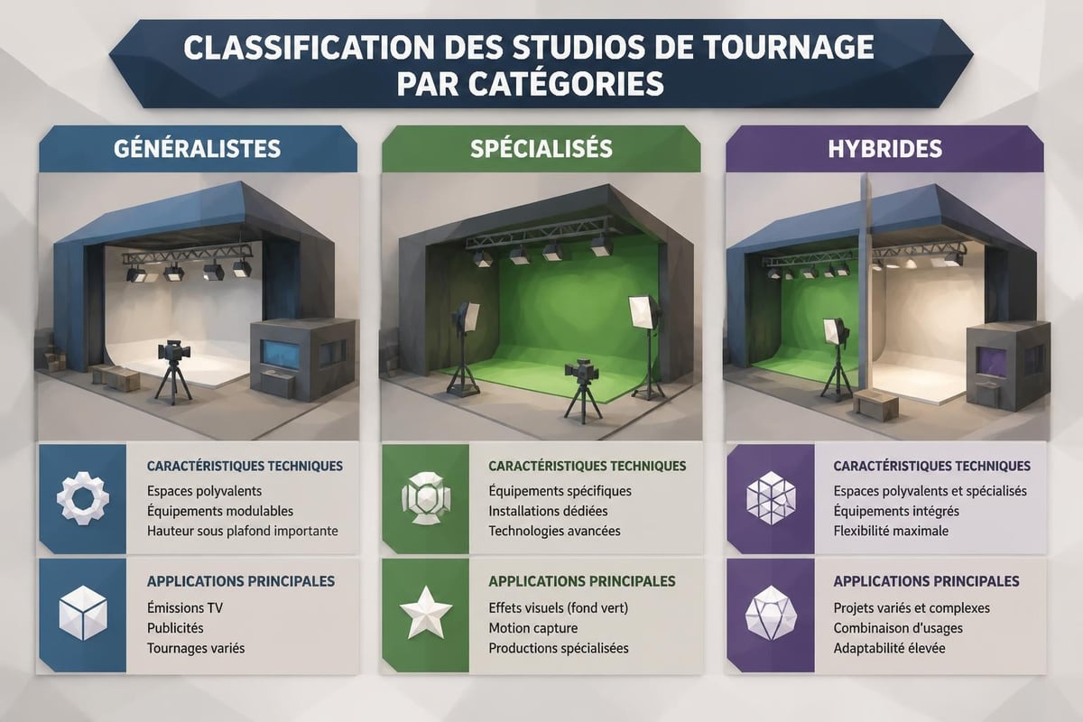 Comparaison des types de studios