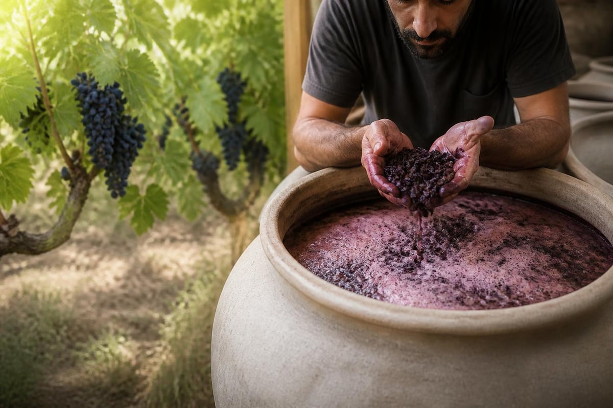 Wild yeast fermentation in organic winery